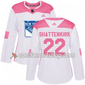Adidas Maillot de Hockey New York Rangers Kevin Shattenkirk 22 2017-2018 Blanc Rose Fashion Authentic - Femme